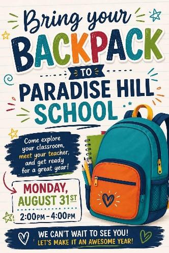 Backpack Drop off Paradise Hill School