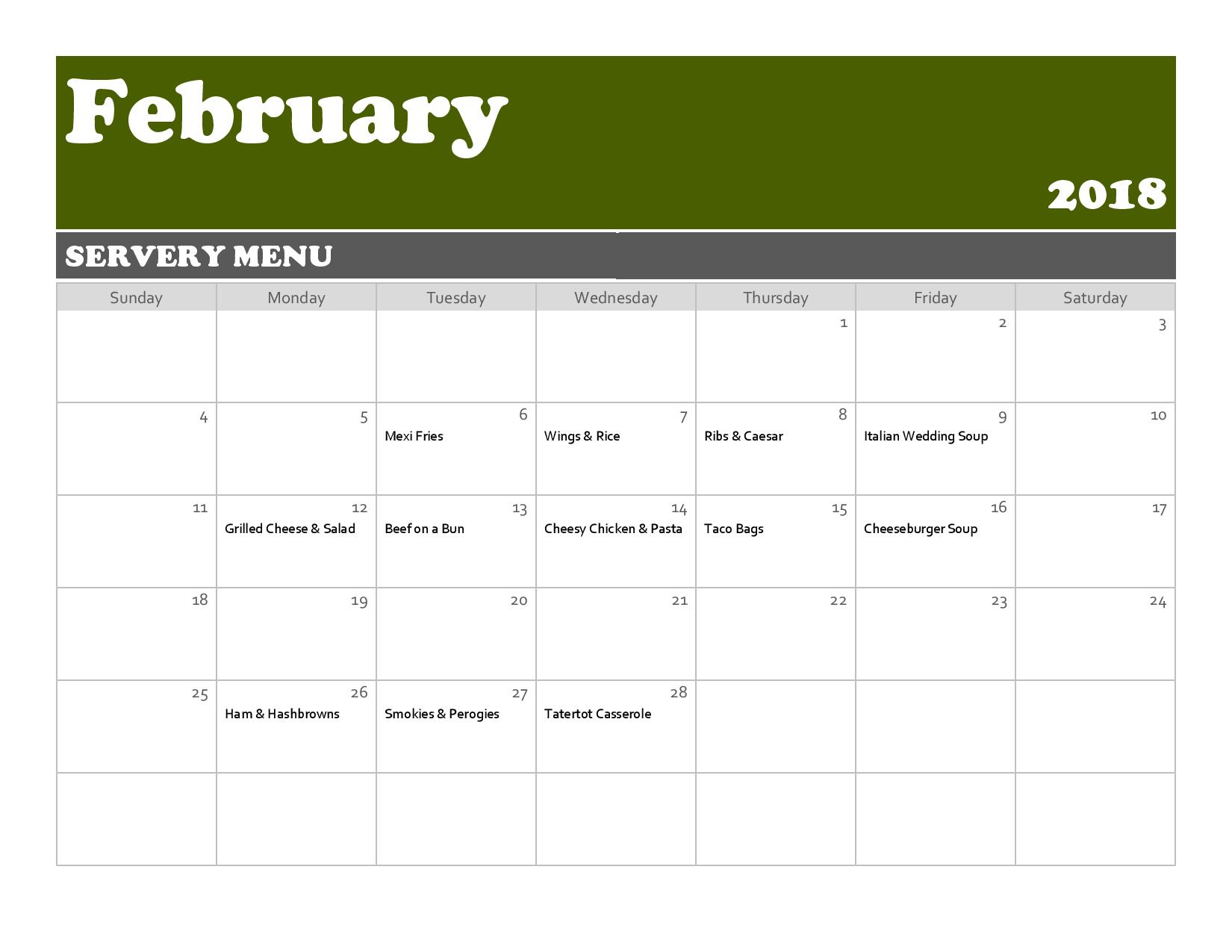 Calendar-Feb