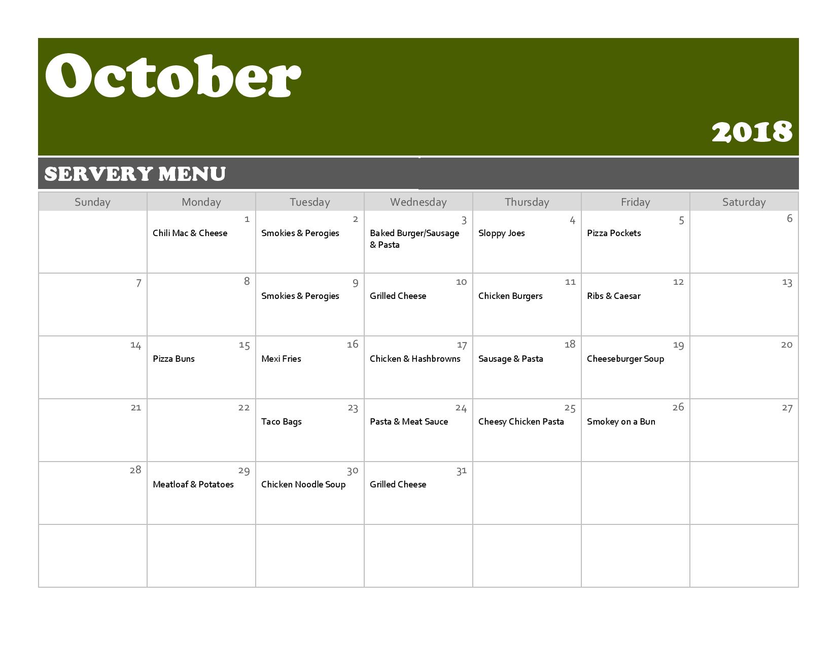 Calendar-Oct